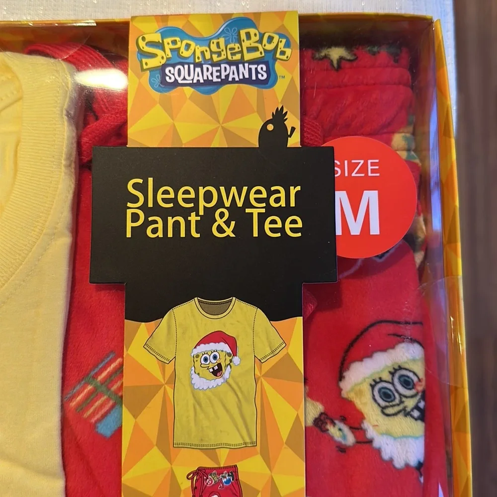 Men’s SpongeBob Christmas Sleepwear Pants And Shirt Set - Picture 2 of 8